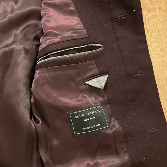 Club Monaco Men's 80% Wool Funnel Neck slim fit Coat size 38 - Picture 8 of 10